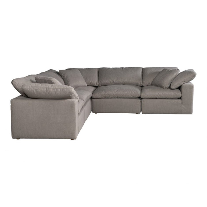 Clay Classic L Modular Sectional Livesmart Fabric Light Grey