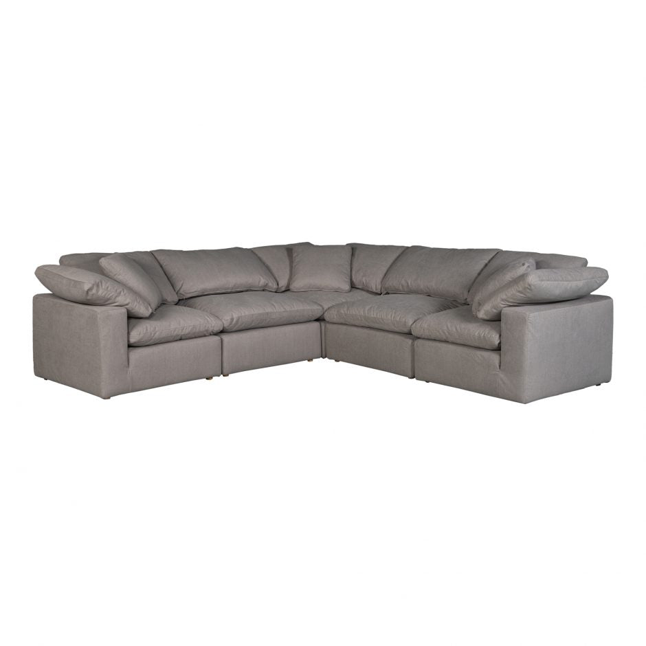 Clay Classic L Modular Sectional Livesmart Fabric Light Grey