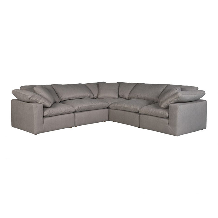 Clay Classic L Modular Sectional Livesmart Fabric Light Grey