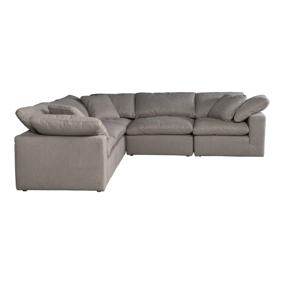 Terra Condo Classic L Modular Sectional Livesmart Fabric Light Grey