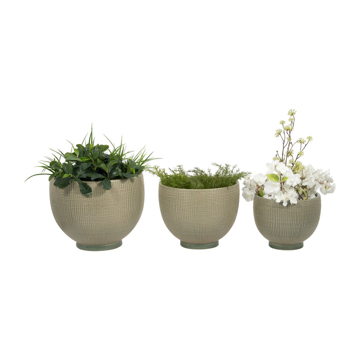 DEMPSEY GREEN PLANTERS - SET OF 3