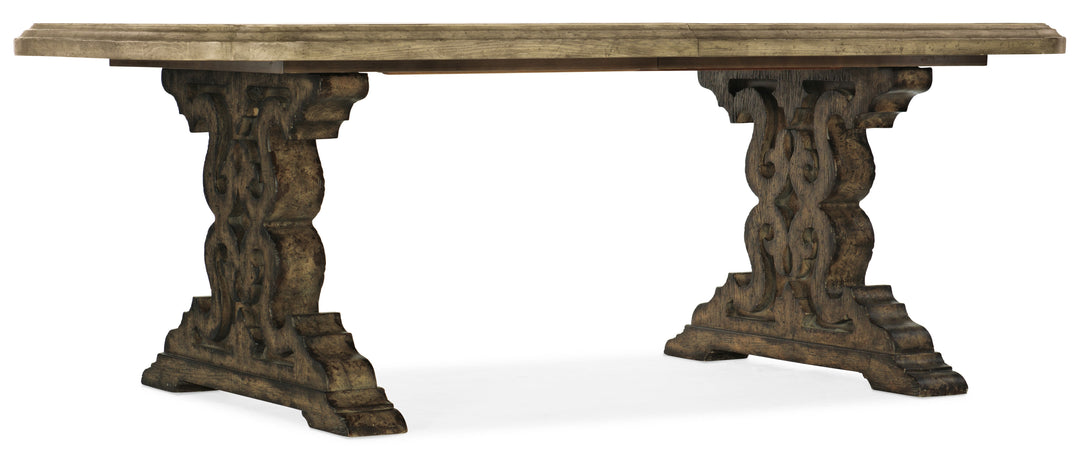 Le Vieux 86in Double Pedestal Table w/2-18in Leaves