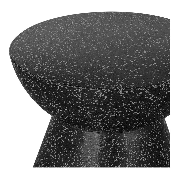 Mineral Outdoor Side Table Black Terrazzo