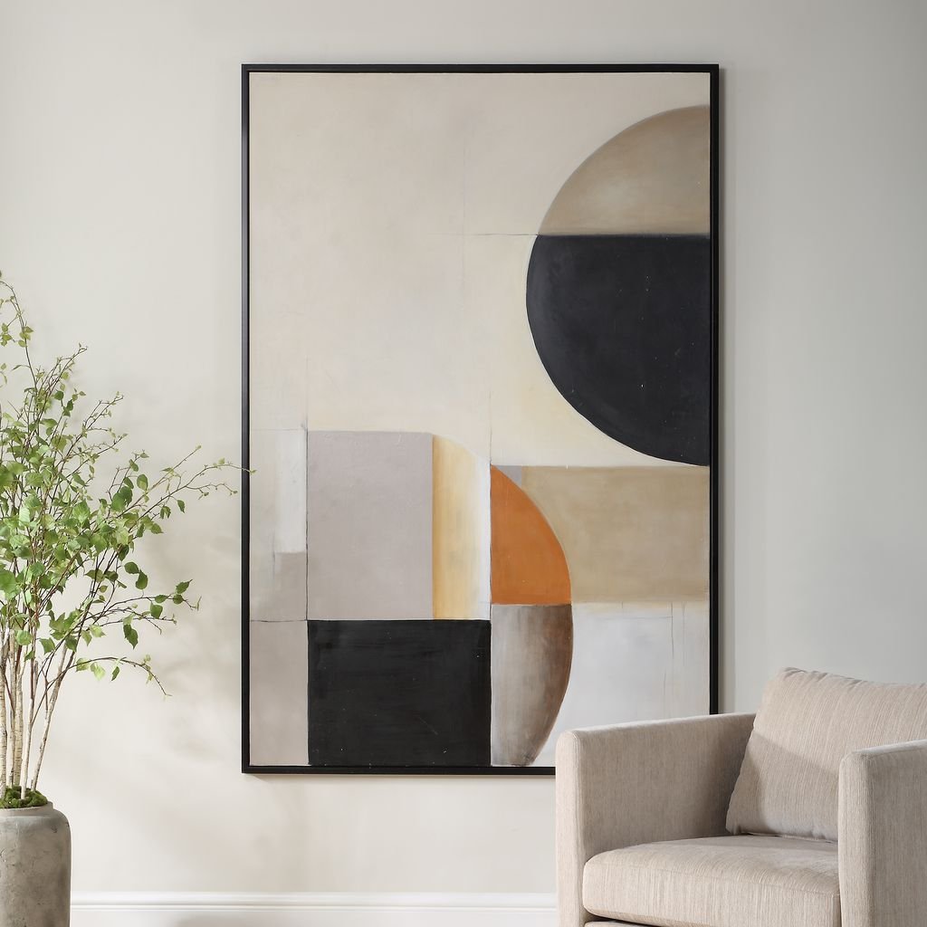 ABSTRACT SHAPES II Hand Painted Canvas
