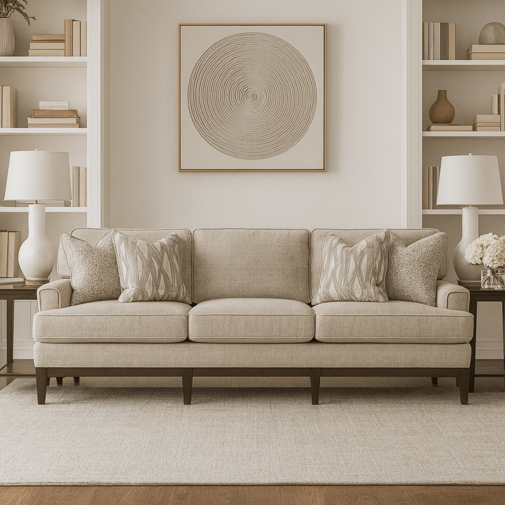 Ajda Beige 4 Seater Sofa