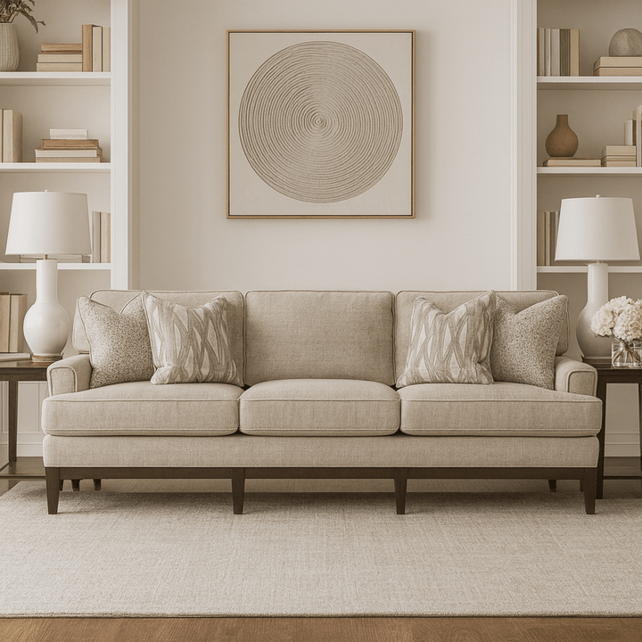 Ajda Beige 4 Seater Sofa