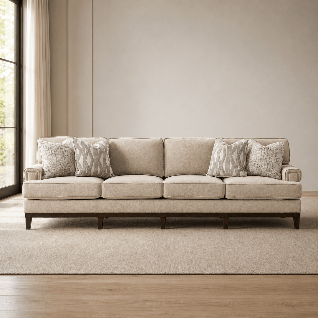 Ajda Beige 5 Seater Sofa