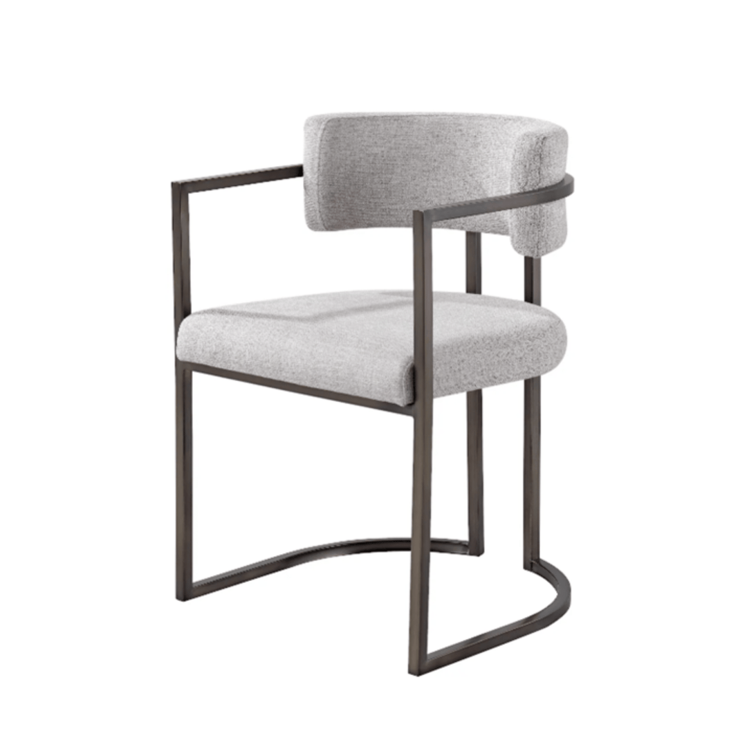 Alexa Light Grey Dining Chair- Bronze Legs