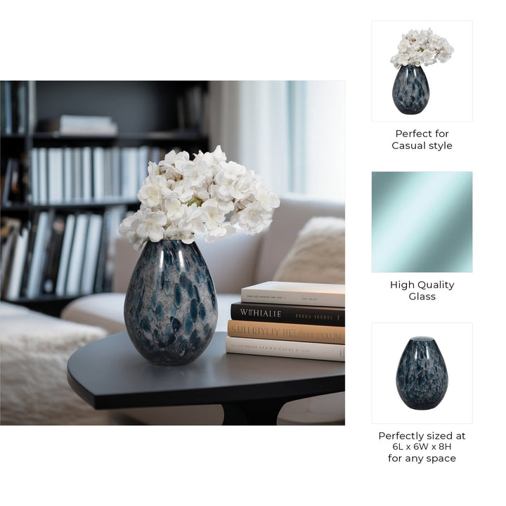 AMALDA SMALL BLUE GLASS VASE