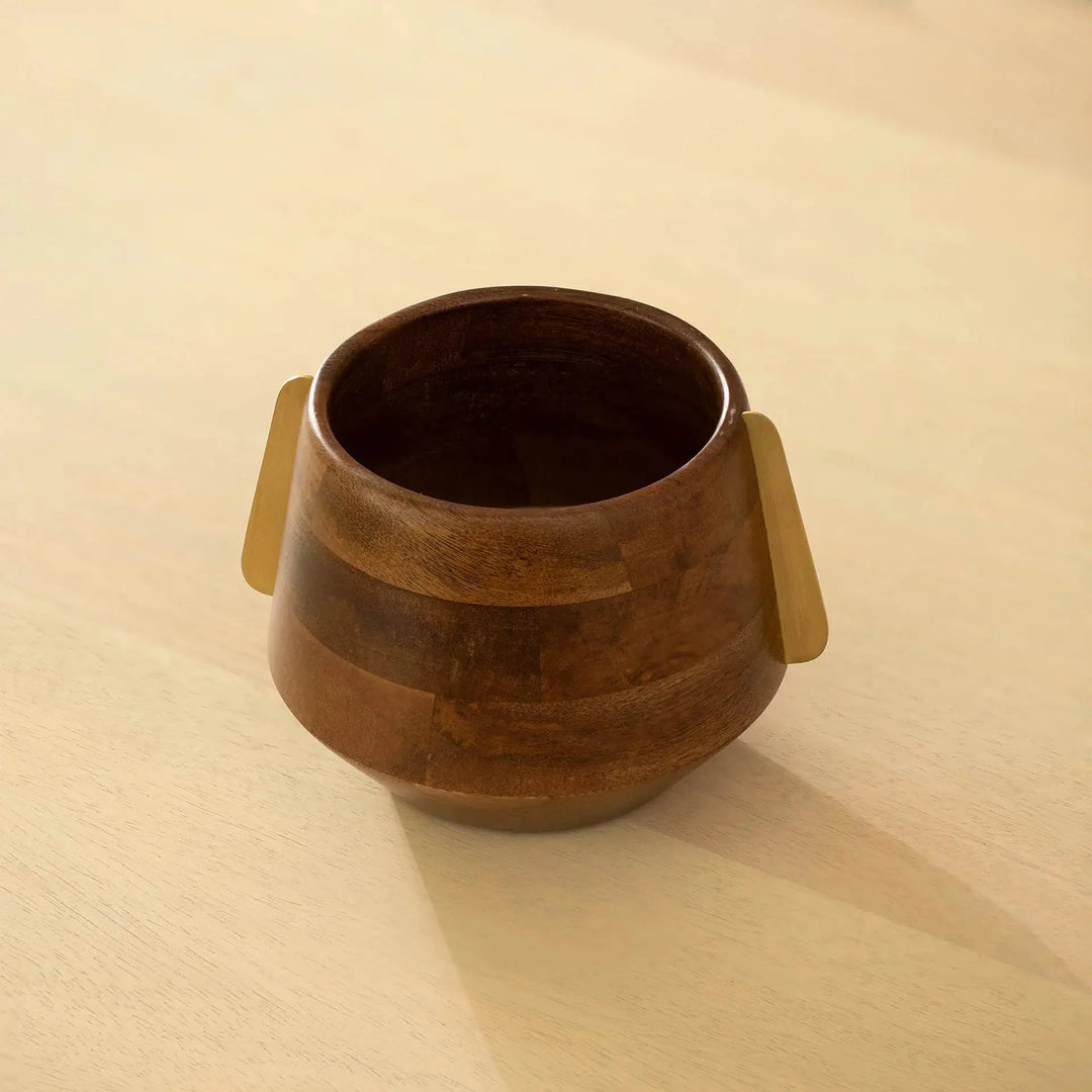 Aranya Wood Brass Nut Bowl - Small