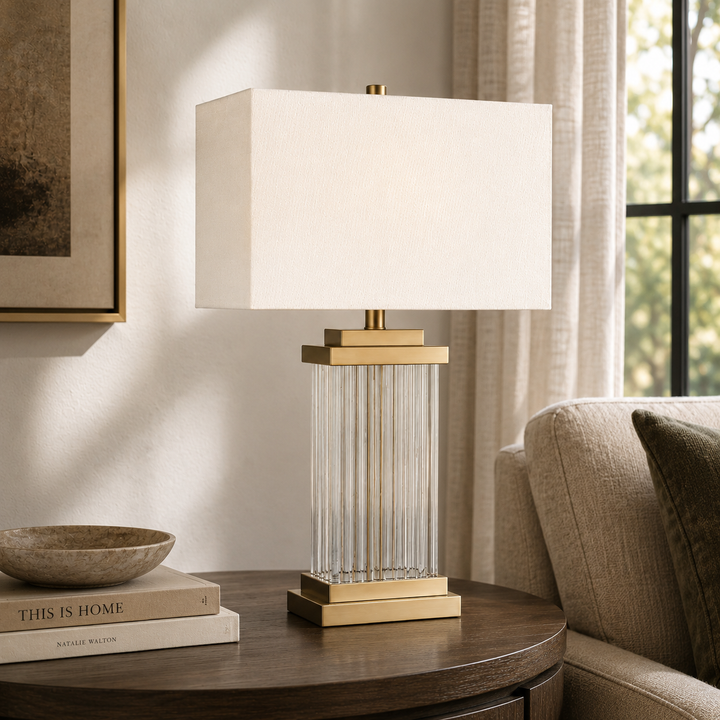 Veritas Crystal & Brass Table Lamp