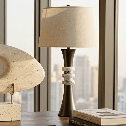 Banded Table Lamp - Onyx