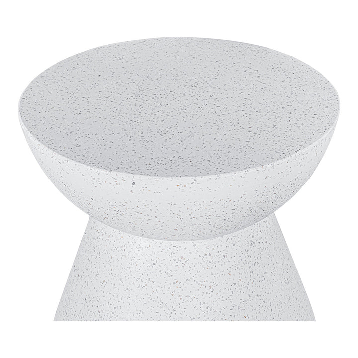 Mineral Outdoor Side Table White Terrazzo