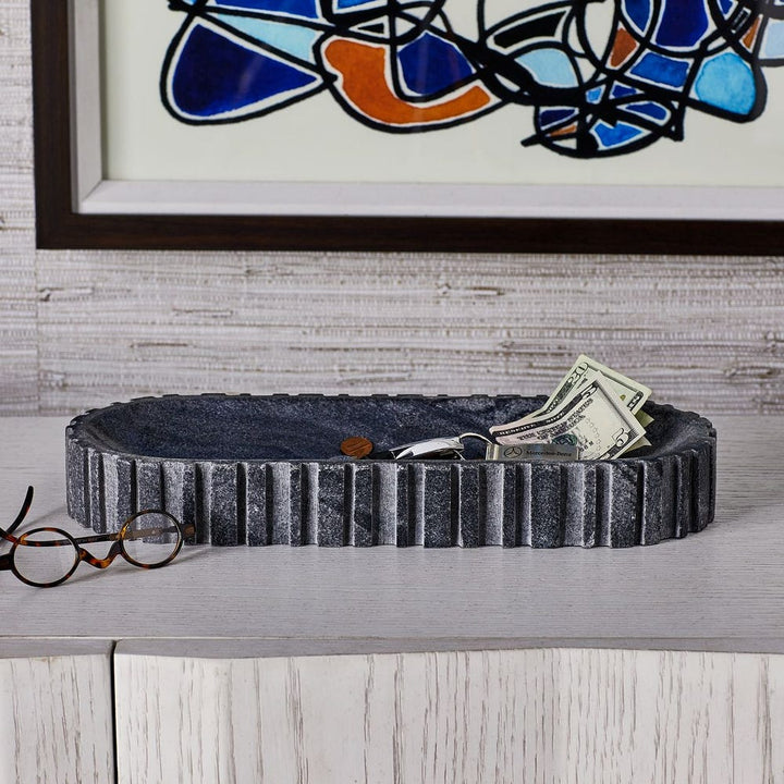 Big Pill Bowl/Tray - Black and White Marble
