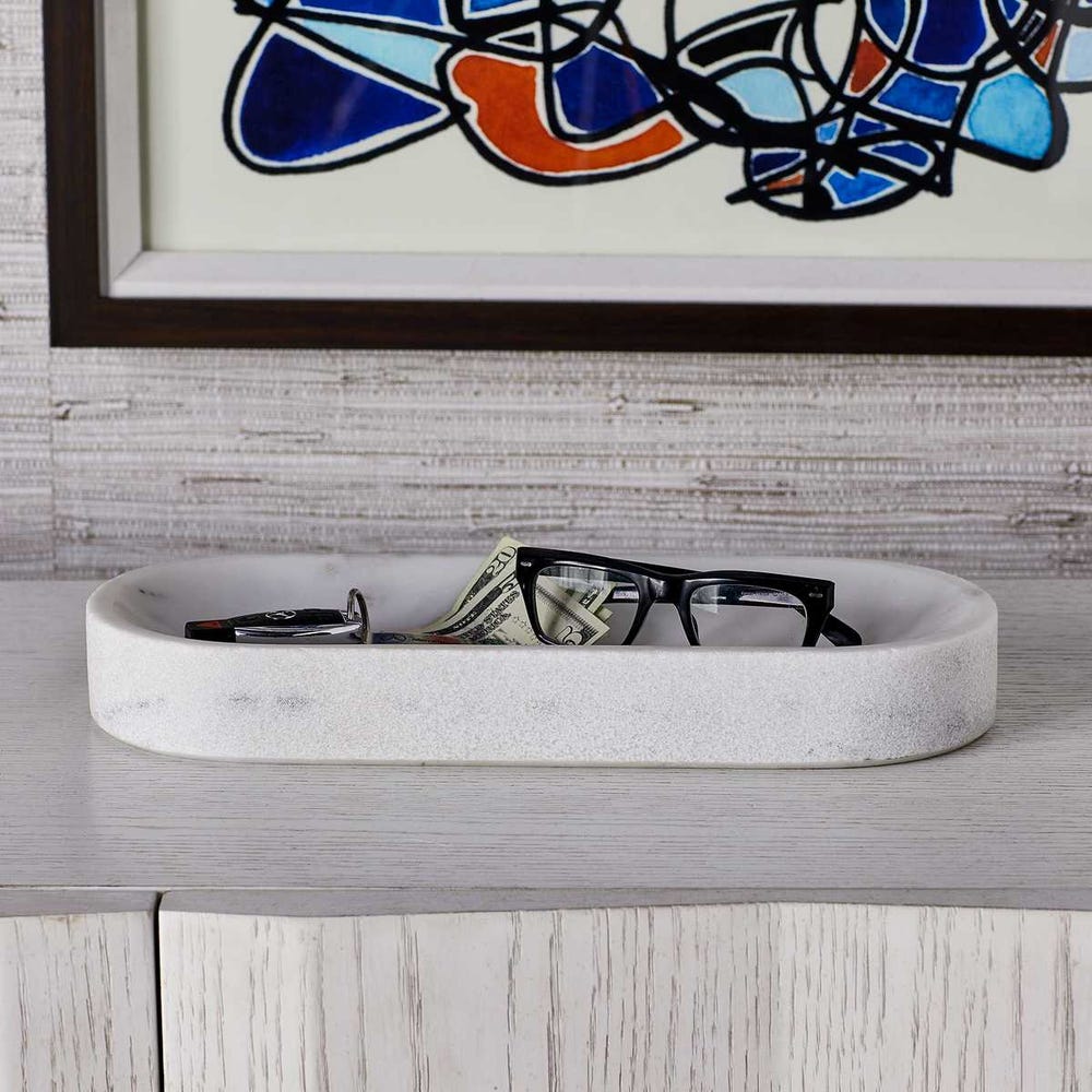 Big Pill Bowl/Tray - White Marble