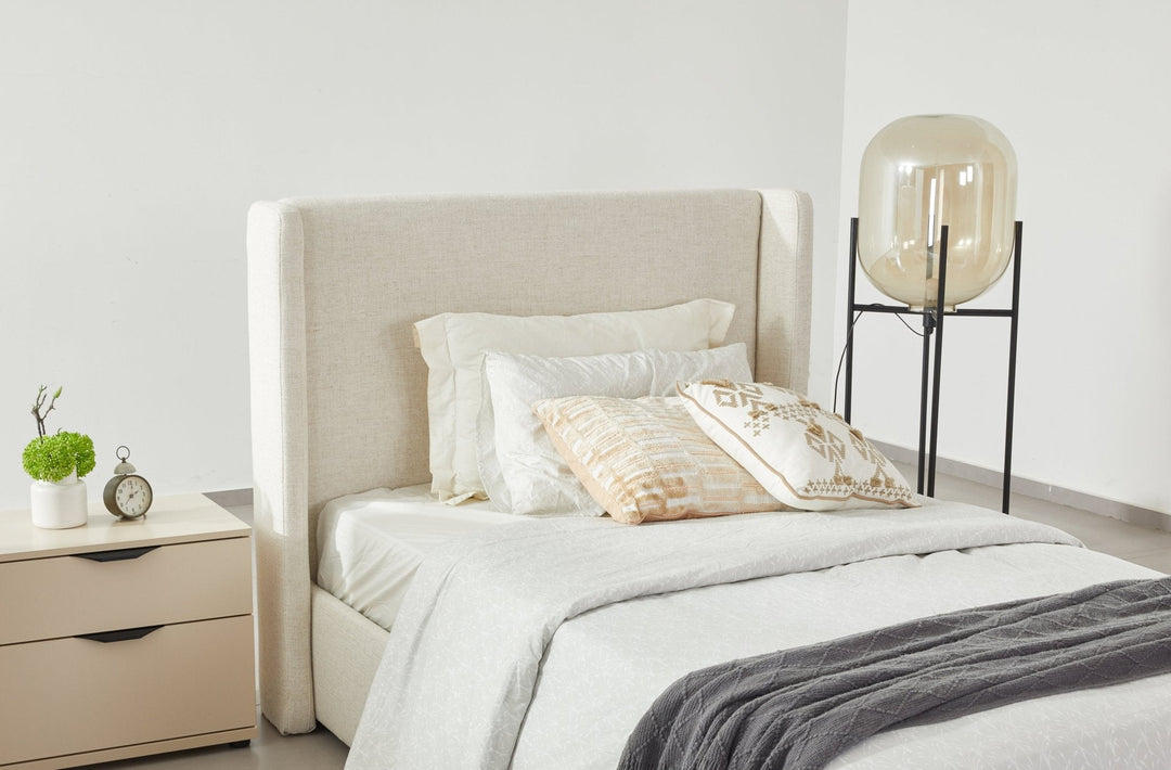 Bisque Beige Upholstered Bed