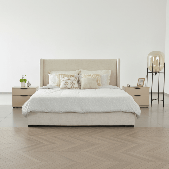 Bisque Beige Upholstered Bed