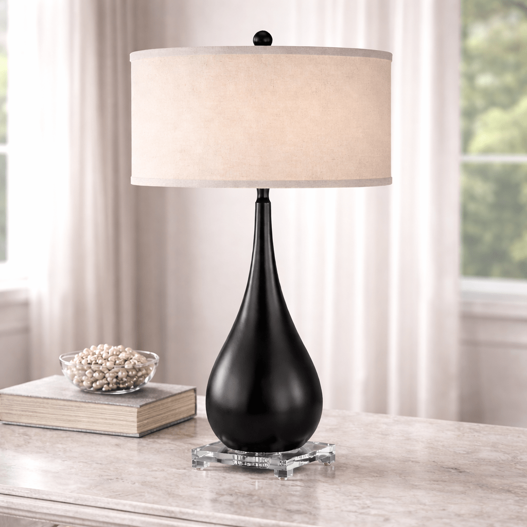 Black Lagrima Table Lamp 24"