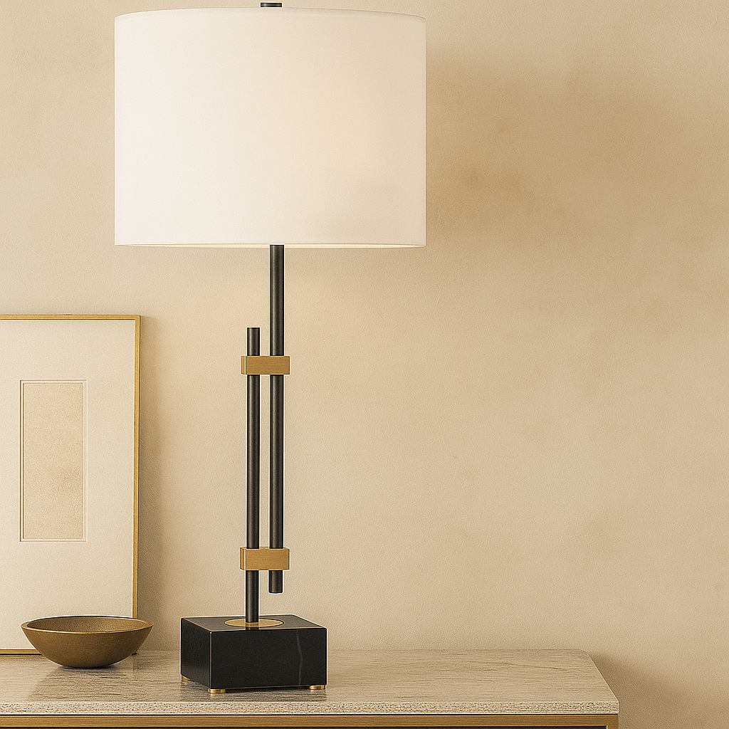 Black marble table lamp
