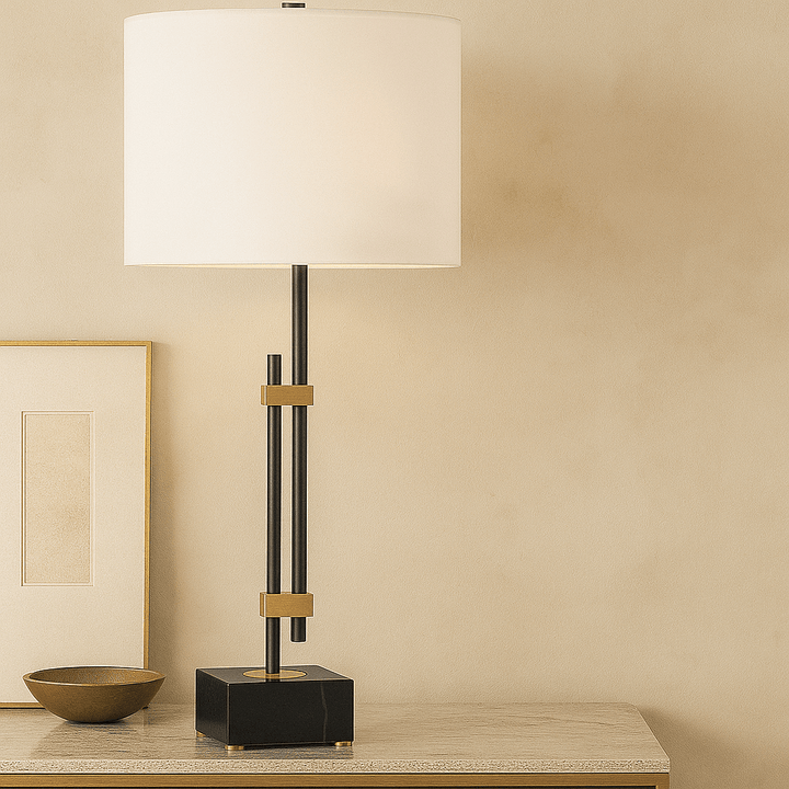 Black marble table lamp