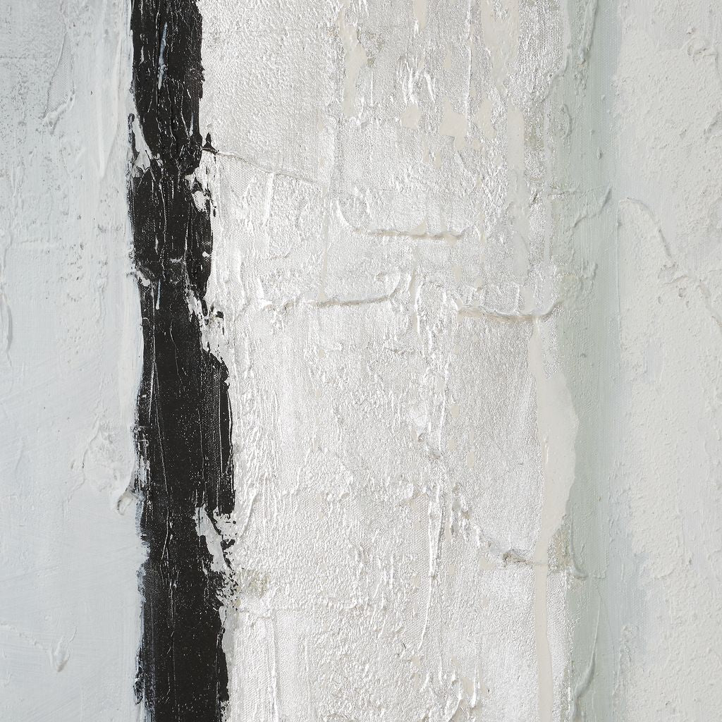 BLACK/SILVER ABSTRACT Hand Painted Canvas