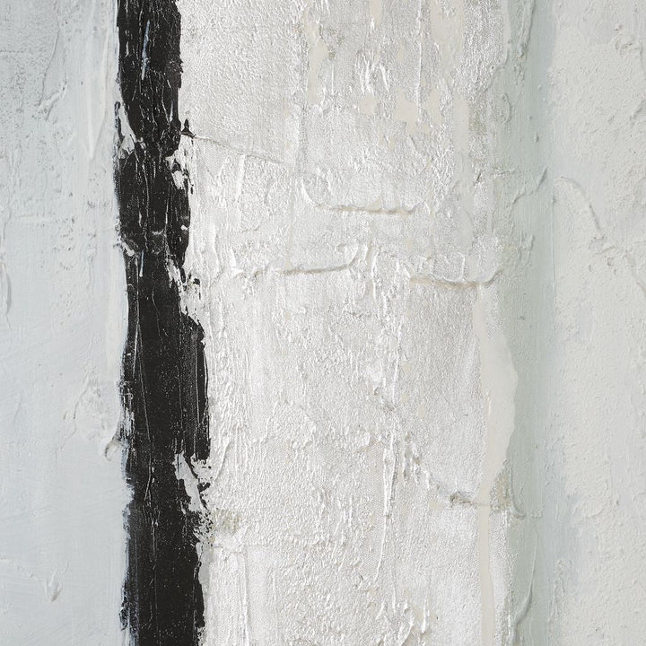 BLACK/SILVER ABSTRACT Hand Painted Canvas