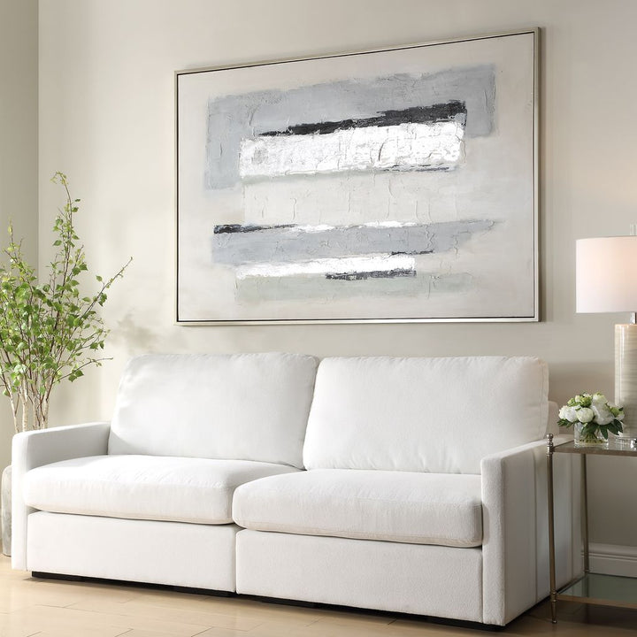BLACK/SILVER ABSTRACT Hand Painted Canvas