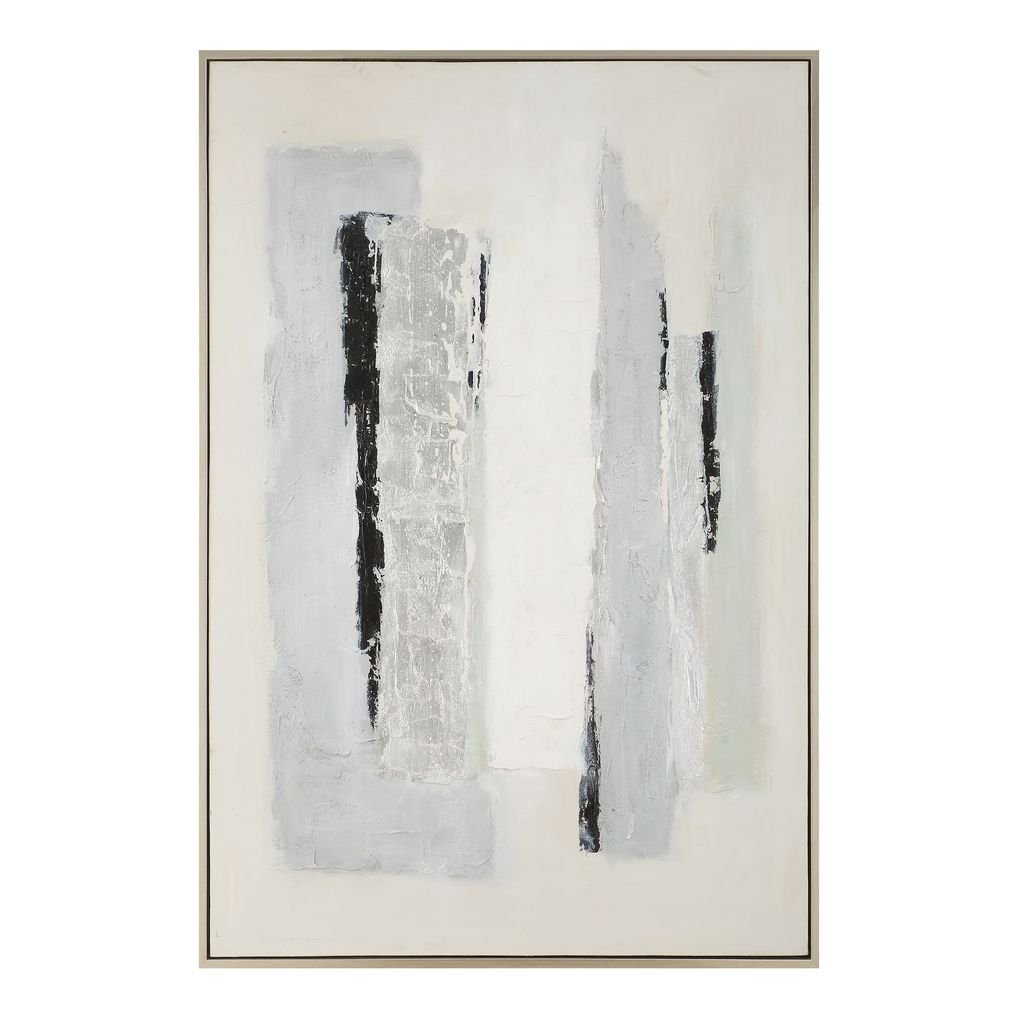 BLACK/SILVER ABSTRACT Hand Painted Canvas
