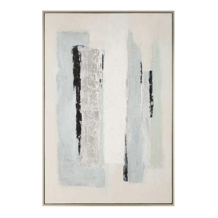 BLACK/SILVER ABSTRACT Hand Painted Canvas
