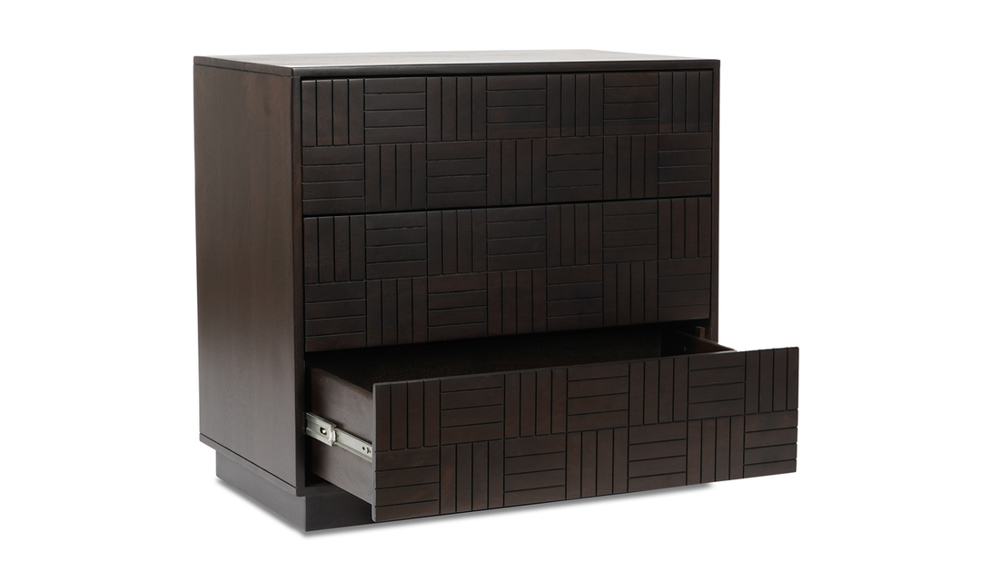 DENMAN 3 DRAWER NIGHTSTAND DARK BROWN