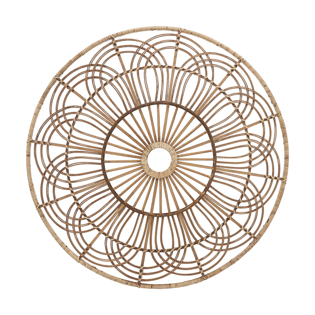 WICKER, 36", ROUND WALL ACCENT, BROWN