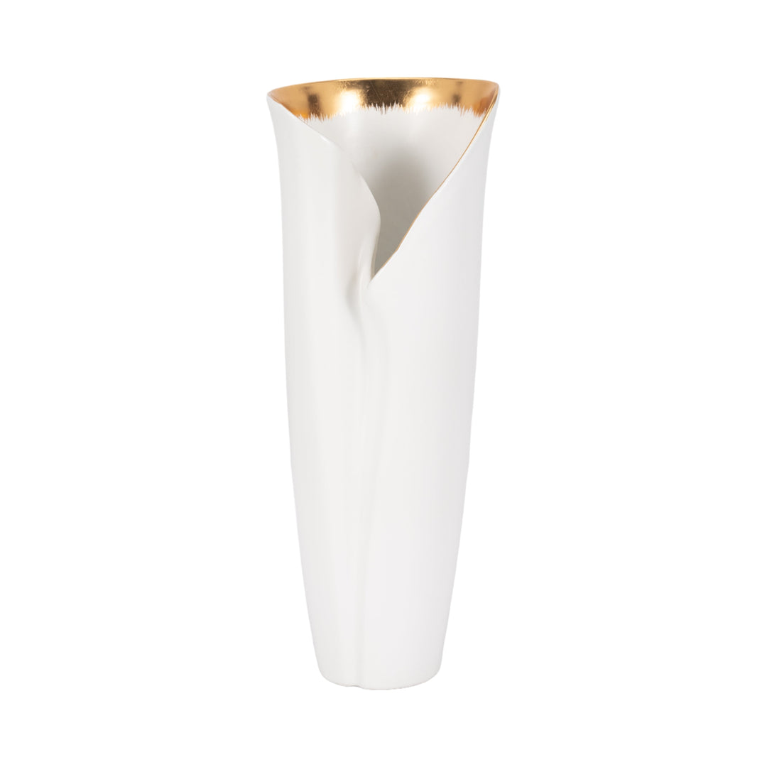 18" HOLLIS LARGE VASE, WHITE