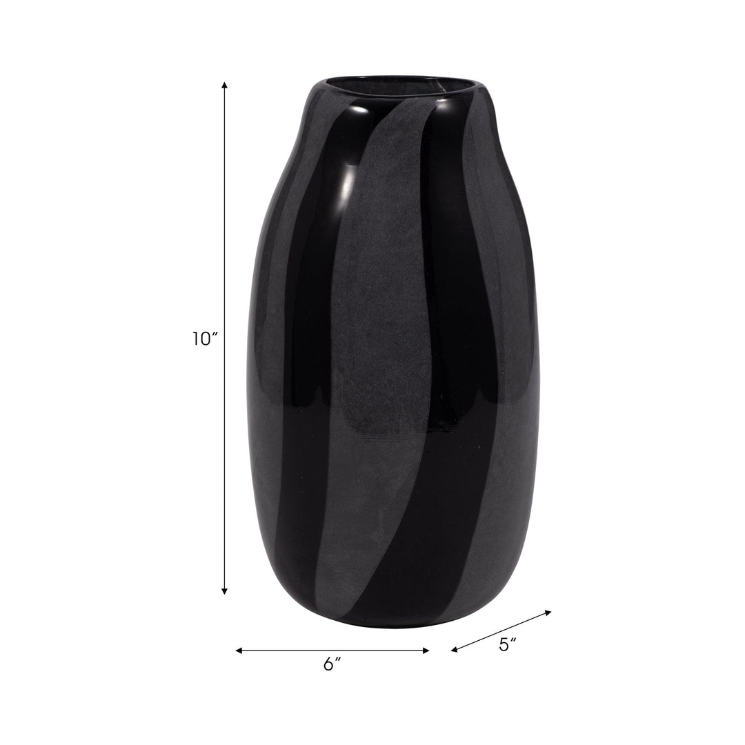 CAHAN SMALL BLACK STRIPED VASE