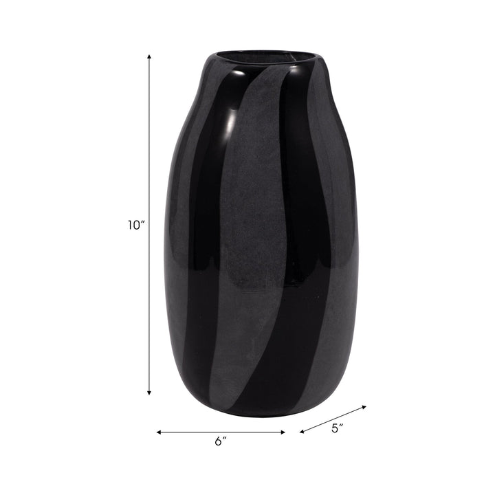 CAHAN SMALL BLACK STRIPED VASE