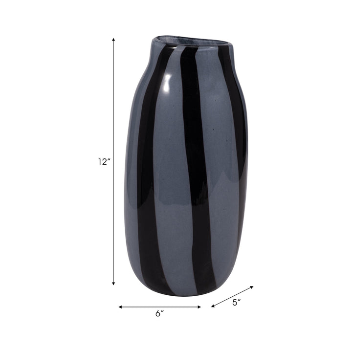CAHAN SMALL BLACK STRIPED VASE