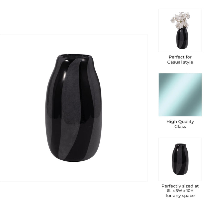 CAHAN SMALL BLACK STRIPED VASE
