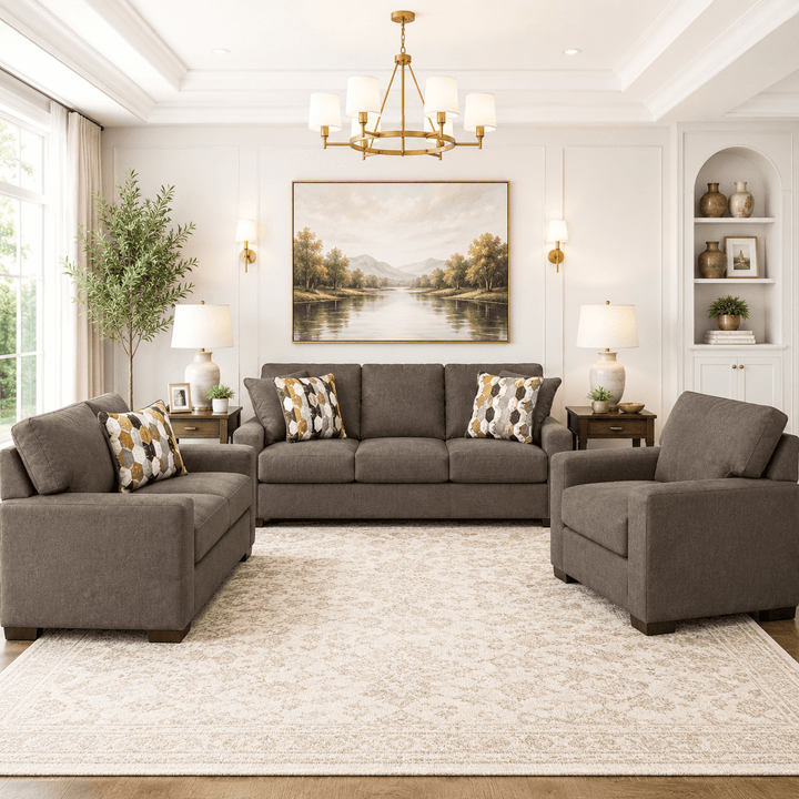 Caretti Sofa Set with Free Milloton Table (Set of 3)
