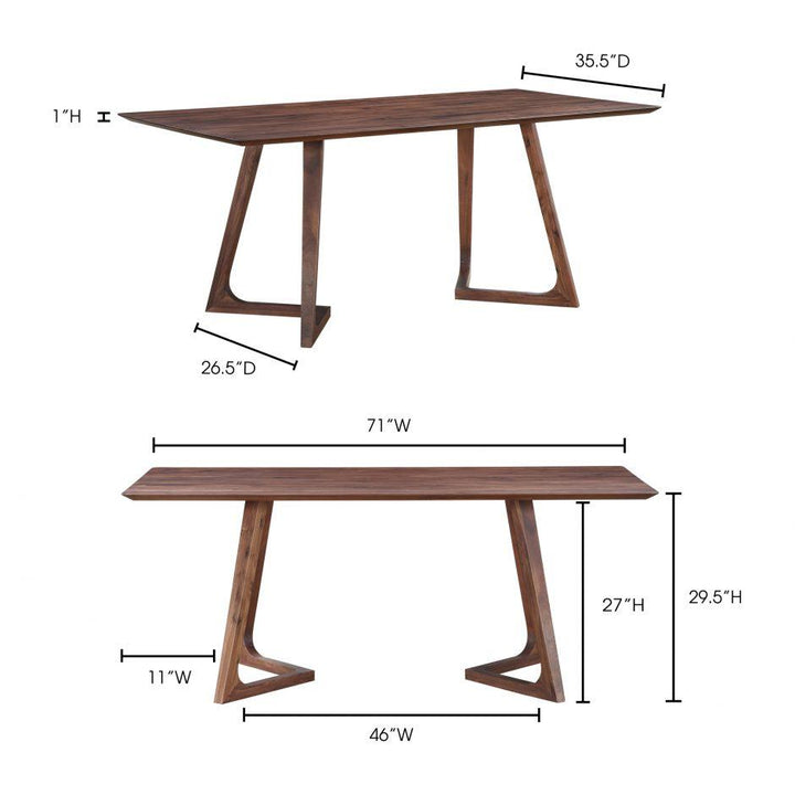 Godenza Dining Table Rectangular Walnut