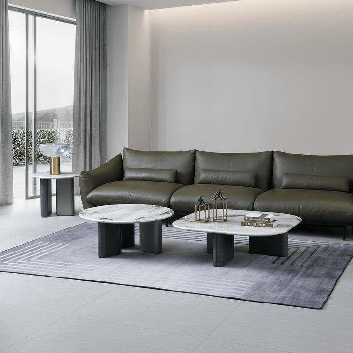 Celadon Charm Marble Curved Square Coffee Table