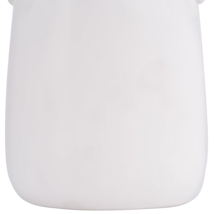Cer, 10"H Eared Vase, White