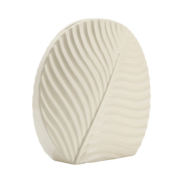 CER, 11" ROUND BOTANICAL VASE, COTTON