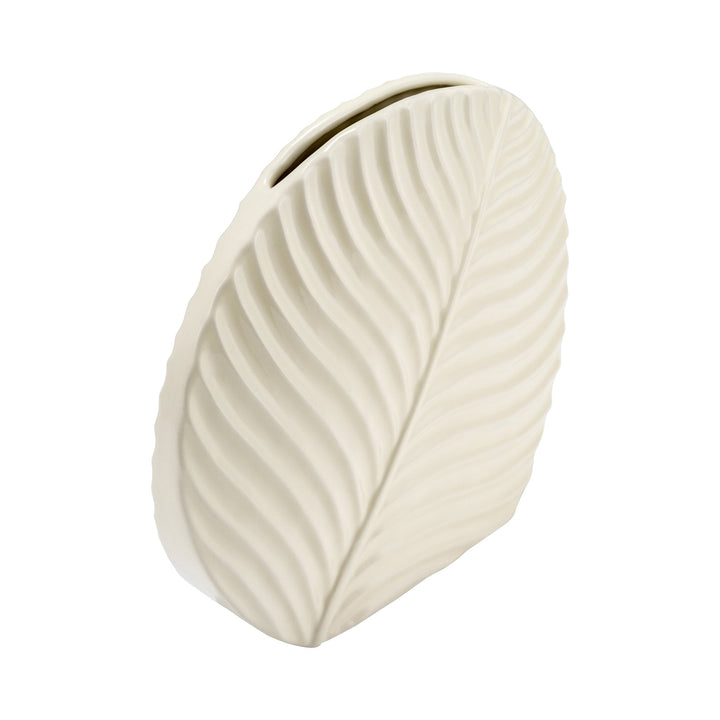 CER, 11" ROUND BOTANICAL VASE, COTTON