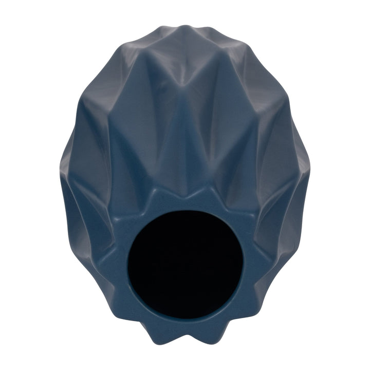 CER, 16" FLUTTER VASE, DARK BLUE