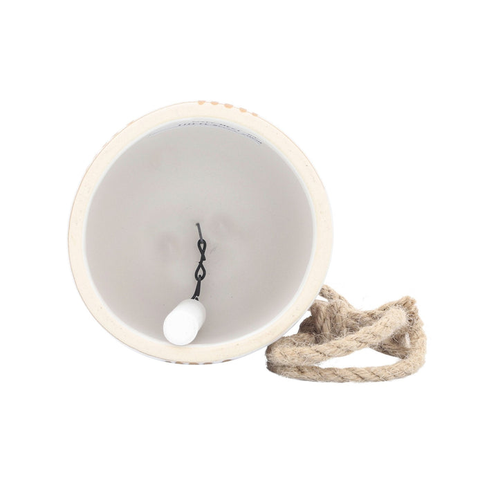 Cer, 4" Hanging Bell Rainbow, White/Beige