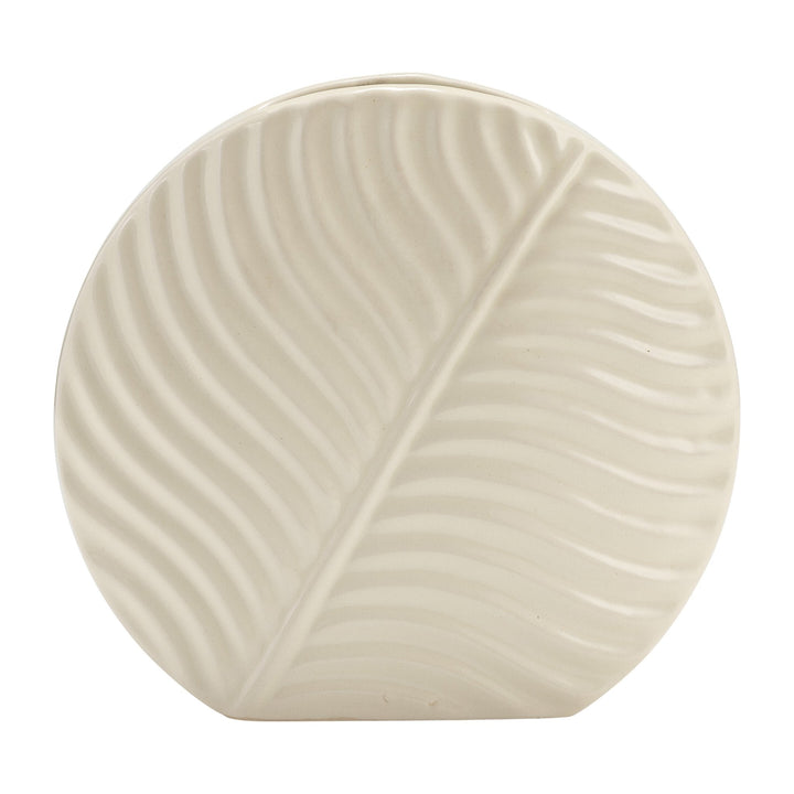 CER, 7" ROUND BOTANICAL VASE, COTTON