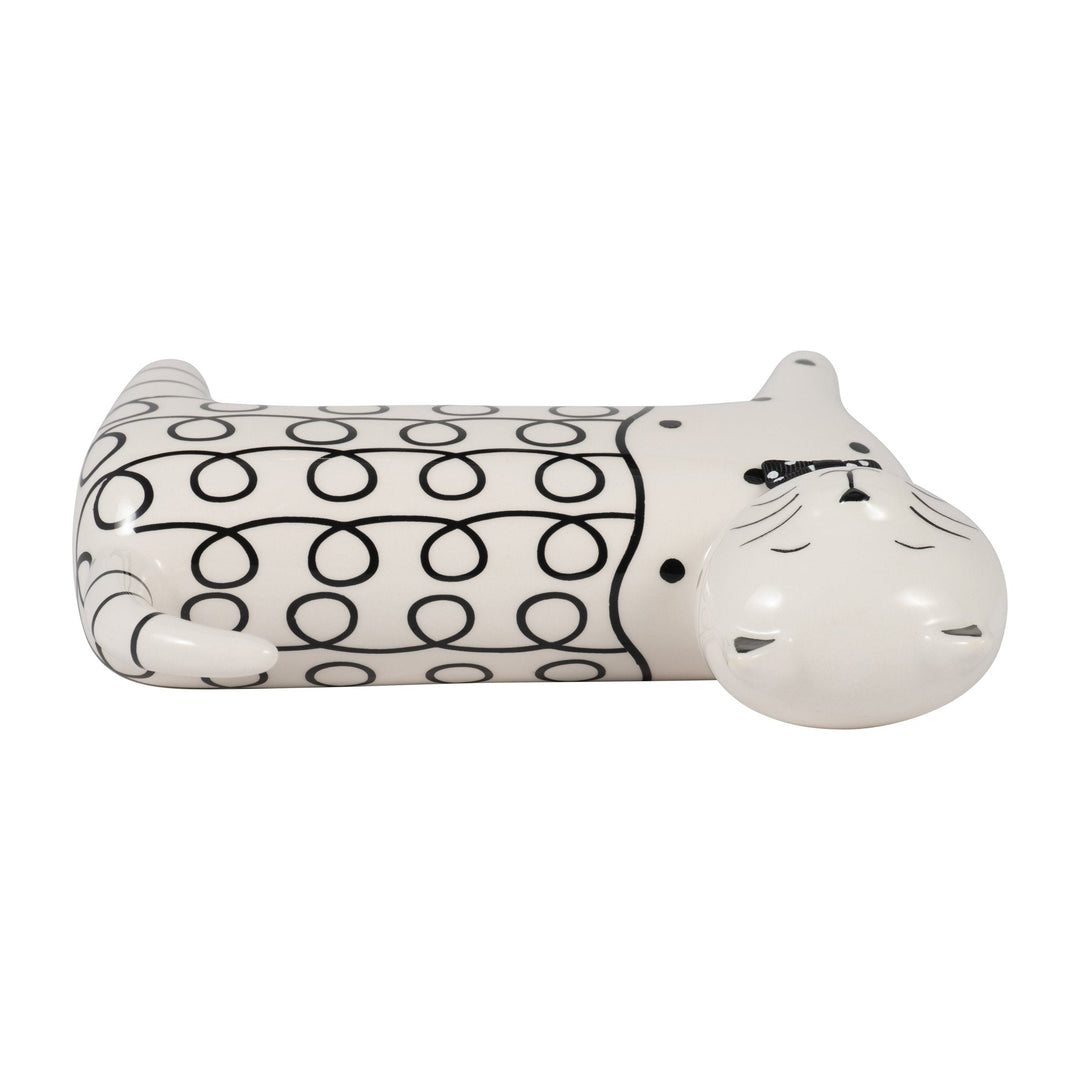 Cer, 7" Swirls Cat, White