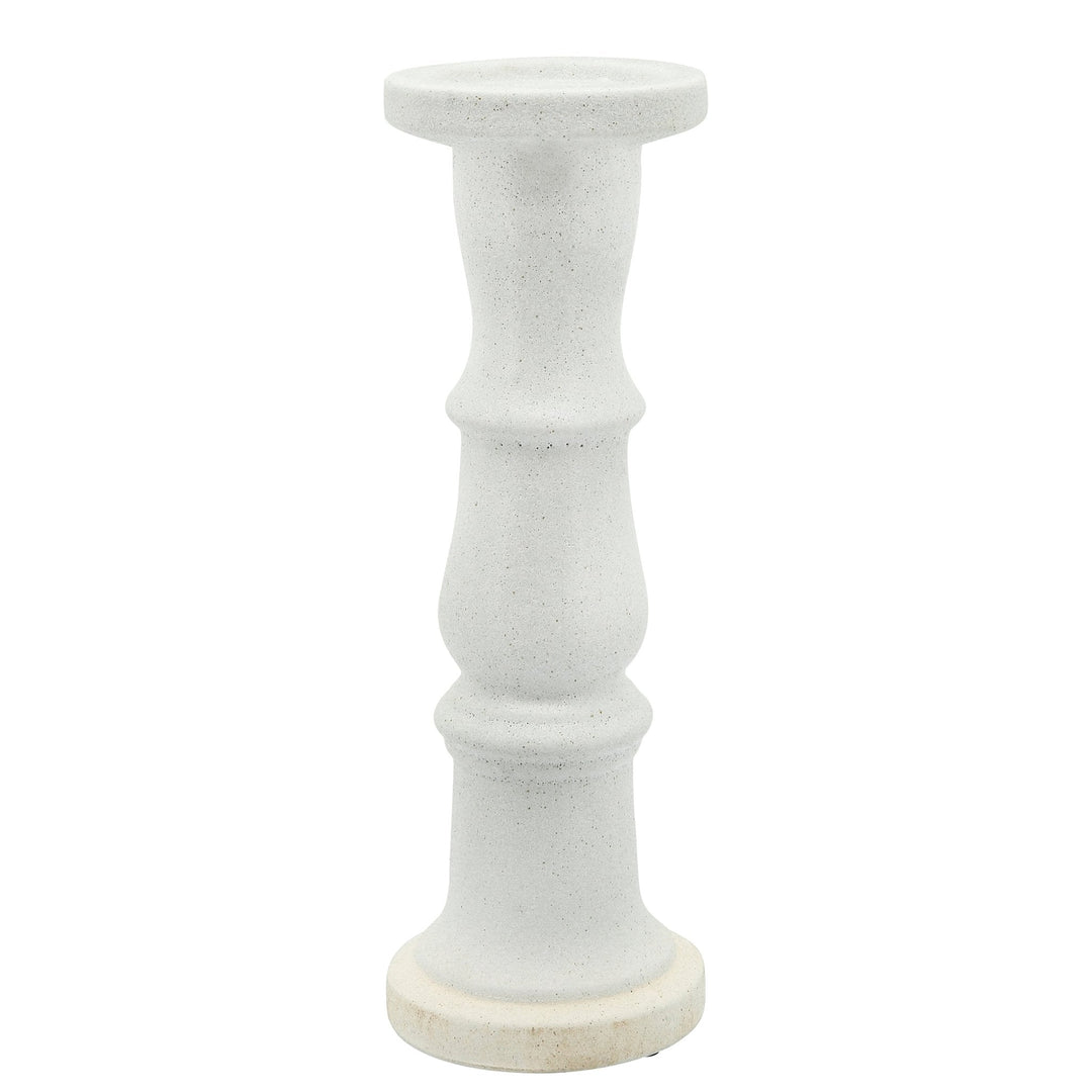 CERAMIC 16" CANDLE HOLDER, BEIGE FADE MATT