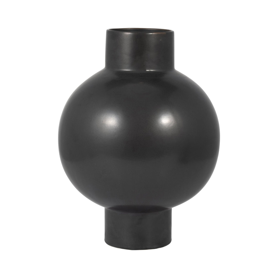 CERAMIC BUBBLE VASE, BLACK VOLCANIC