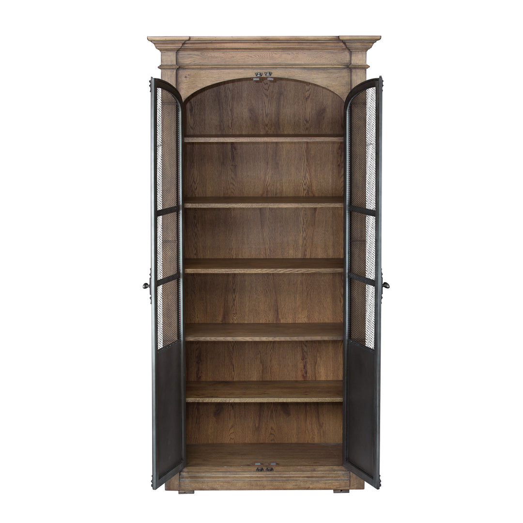 Metal Door Lt  Oak Display Cabinet