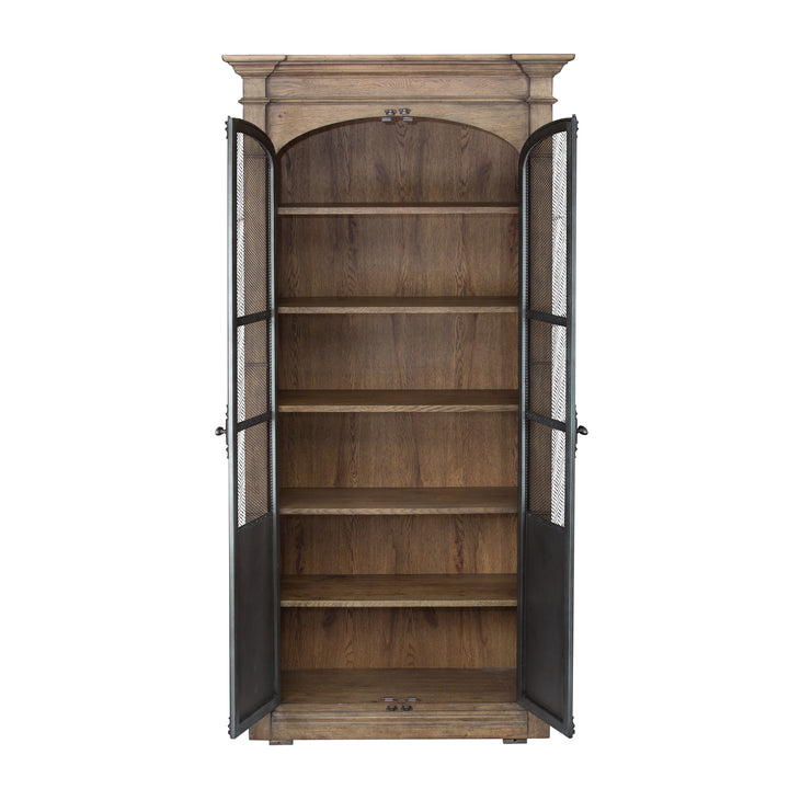 Metal Door Lt  Oak Display Cabinet